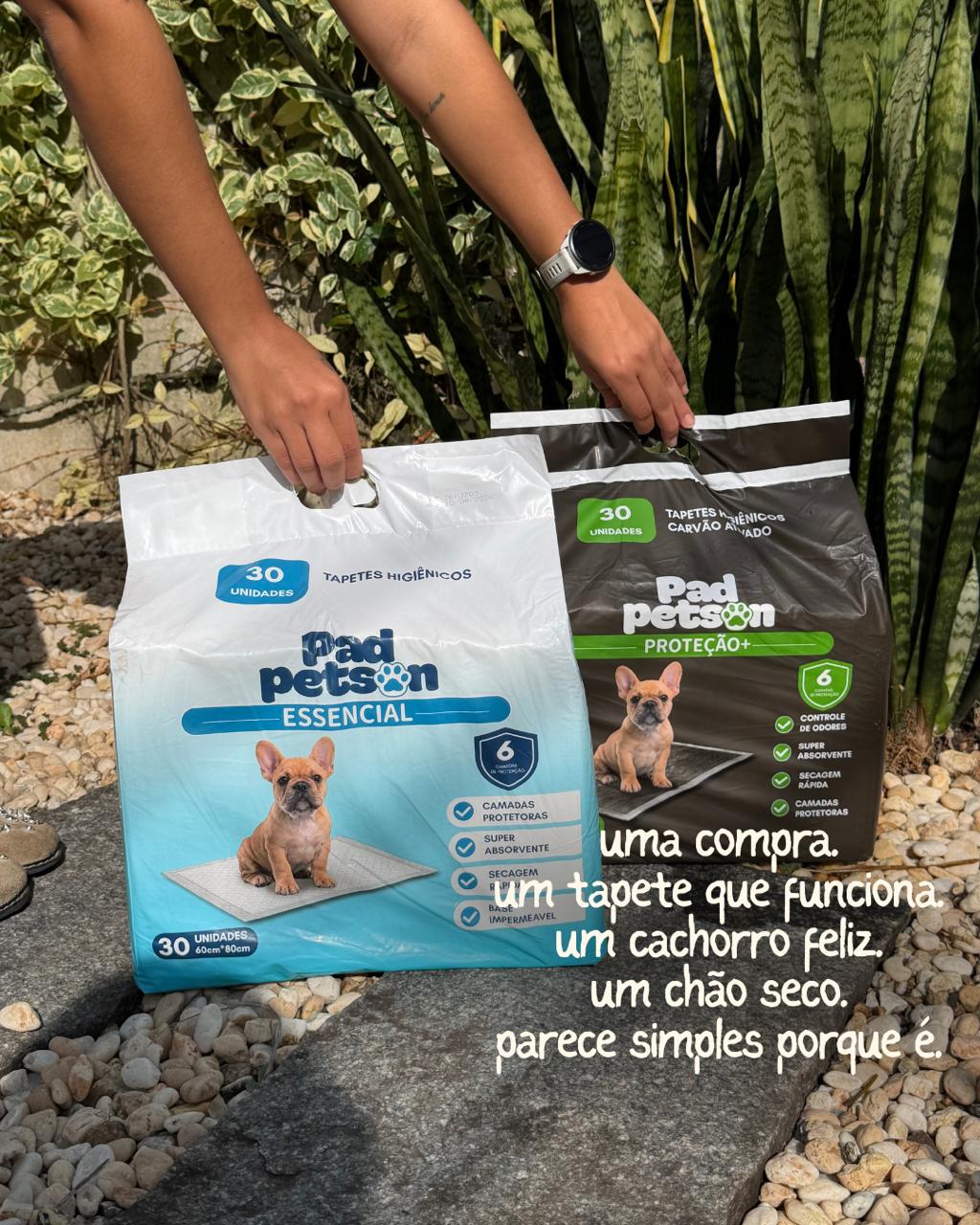 Tapetes Padpetson Essencial e Proteção+ lado a lado